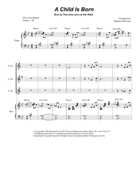 A Child Is Born (arr. Stephen DeCesare)
