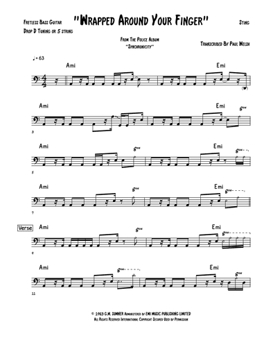 Wrapped Around Your Finger (arr. Accubass)