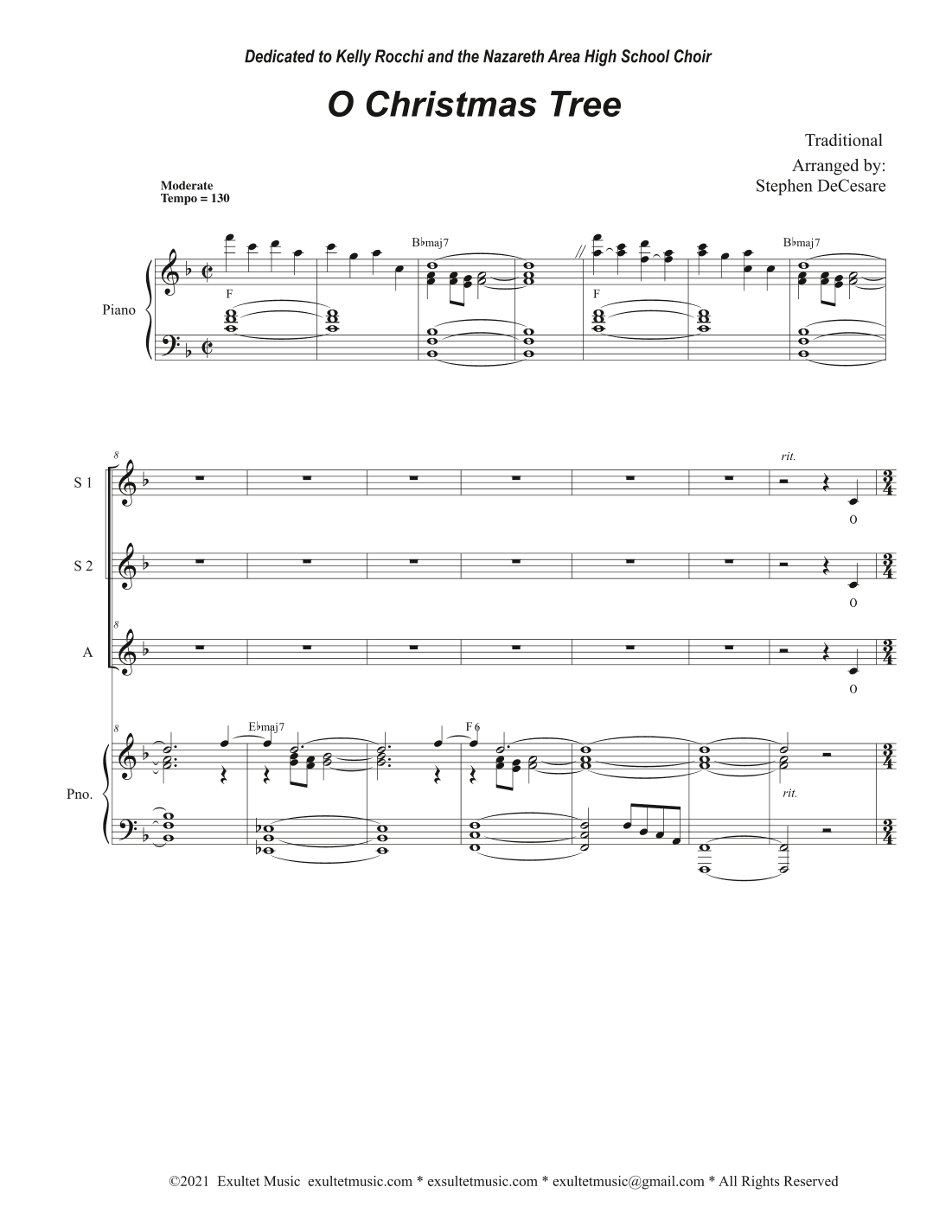 O Christmas Tree (Vocal Trio - (SSA) (arr. Stephen DeCesare)