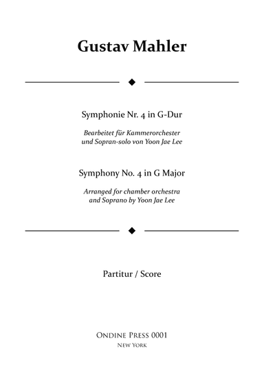 Symphony No. 4 in G Major - Score Only (arr. Yoon Jae Lee)