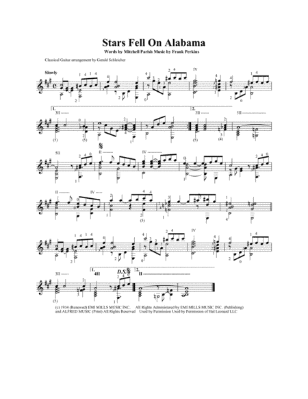 Stars Fell On Alabama (arr. Gerald Schleicher)