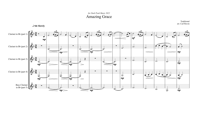Amazing Grace (arr. Carl Raven)