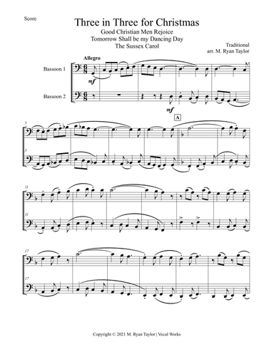 Three in 3 for Christmas (Good Christian Men Rejoice, Tomorrow Shall be my Dancing Day, The Sussex C (arr. M. Ryan Taylor)