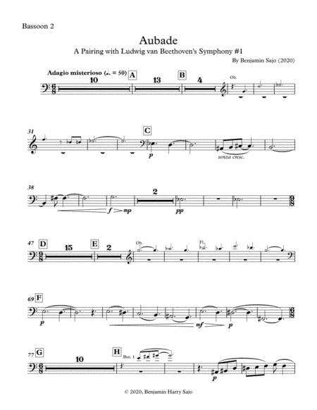 Aubade: A Pairing with Beethoven's Symphony #1 - Bassoon 2