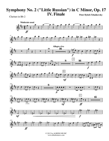 Tchaikovsky Symphony No. 2, Movement IV - Clarinet in Bb 2 (Transposed Part), Op. 17 (arr. Doug Clyde)