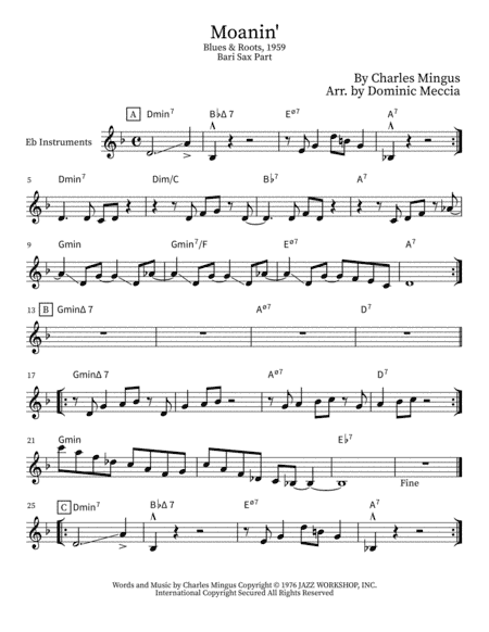 Moanin' (arr. Dominic Meccia)