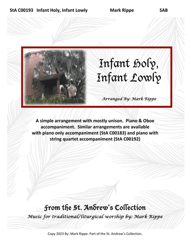 Infant Holy, Infant Lowly (StA C00193) (arr. Mark Rippe)