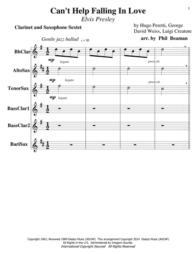 Can't Help Falling In Love (arr. Phil Beaman)