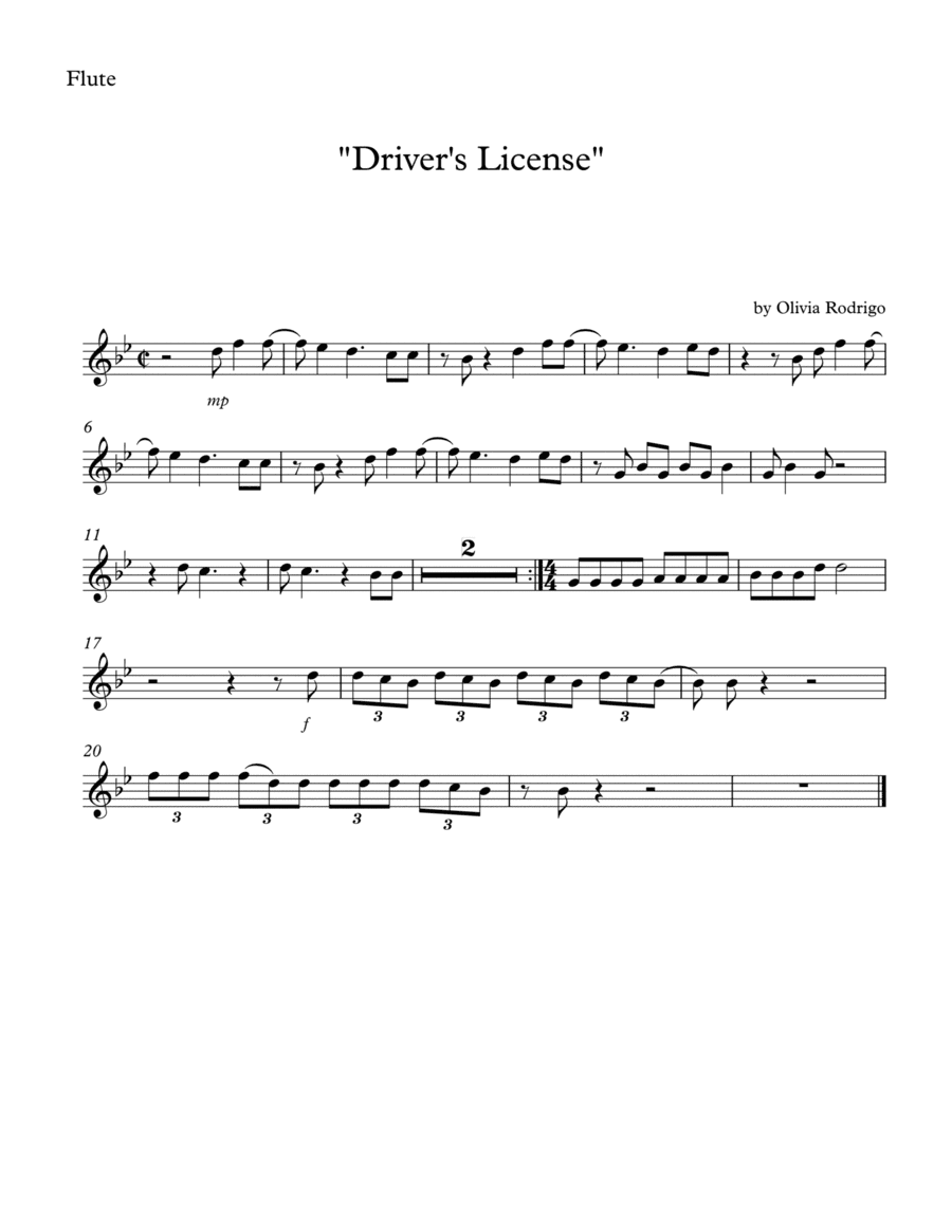Drivers License (arr. SongBird Music)
