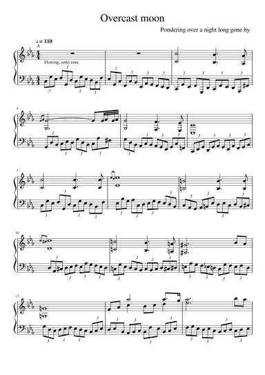 Overcast moon.Nocturne (Piano)