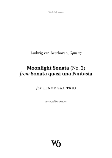 Moonlight Sonata by Beethoven for Tenor Sax Trio (arr. Ander)