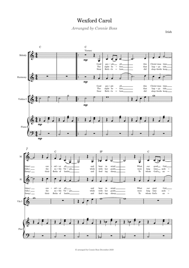 Wexford Carol - violin, vocal duet and piano (arr. Connie Boss)