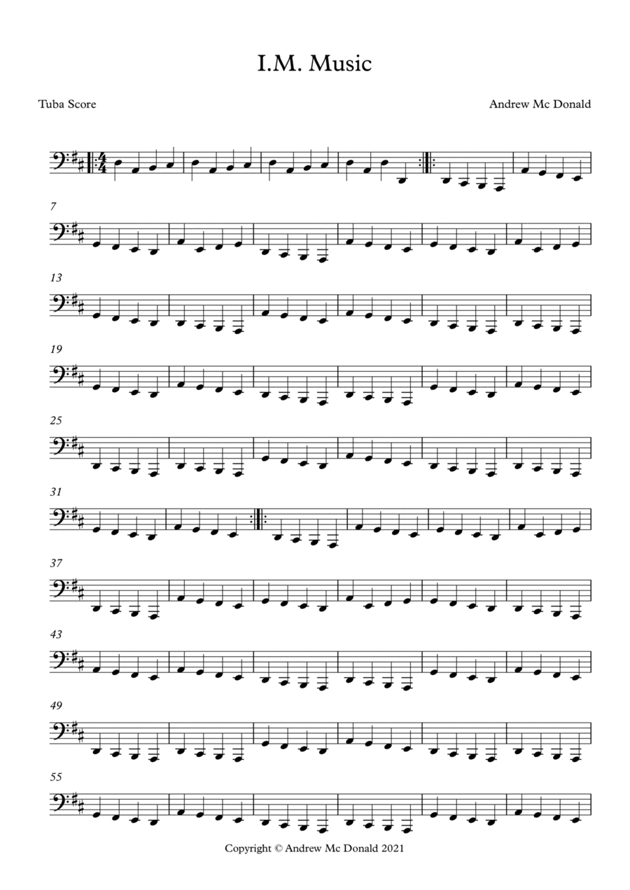 I.M. Music Tuba Score