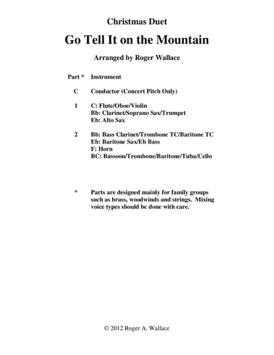 Go Tell It on the Mountain (Mixed Duet) (arr. Roger Wallace)