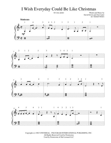 I Wish Everyday Could Be Like Christmas (arr. Samuel Stokes)