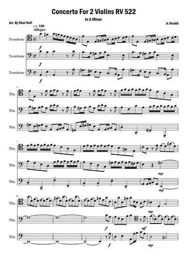 Concerto For 2 Violins (arr. shof405)