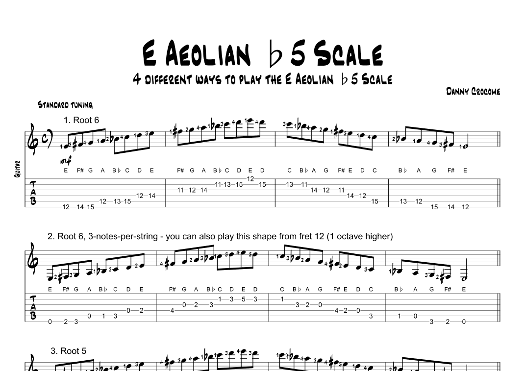 E Aeolian b5 Scale (4 Ways to Play)