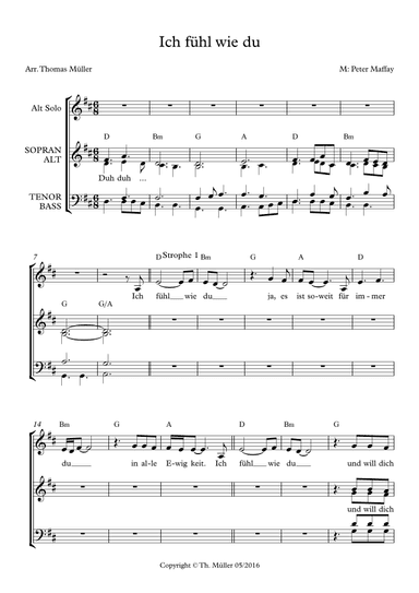 Ich Fuhl Wie Du (arr. Thomas Müller)
