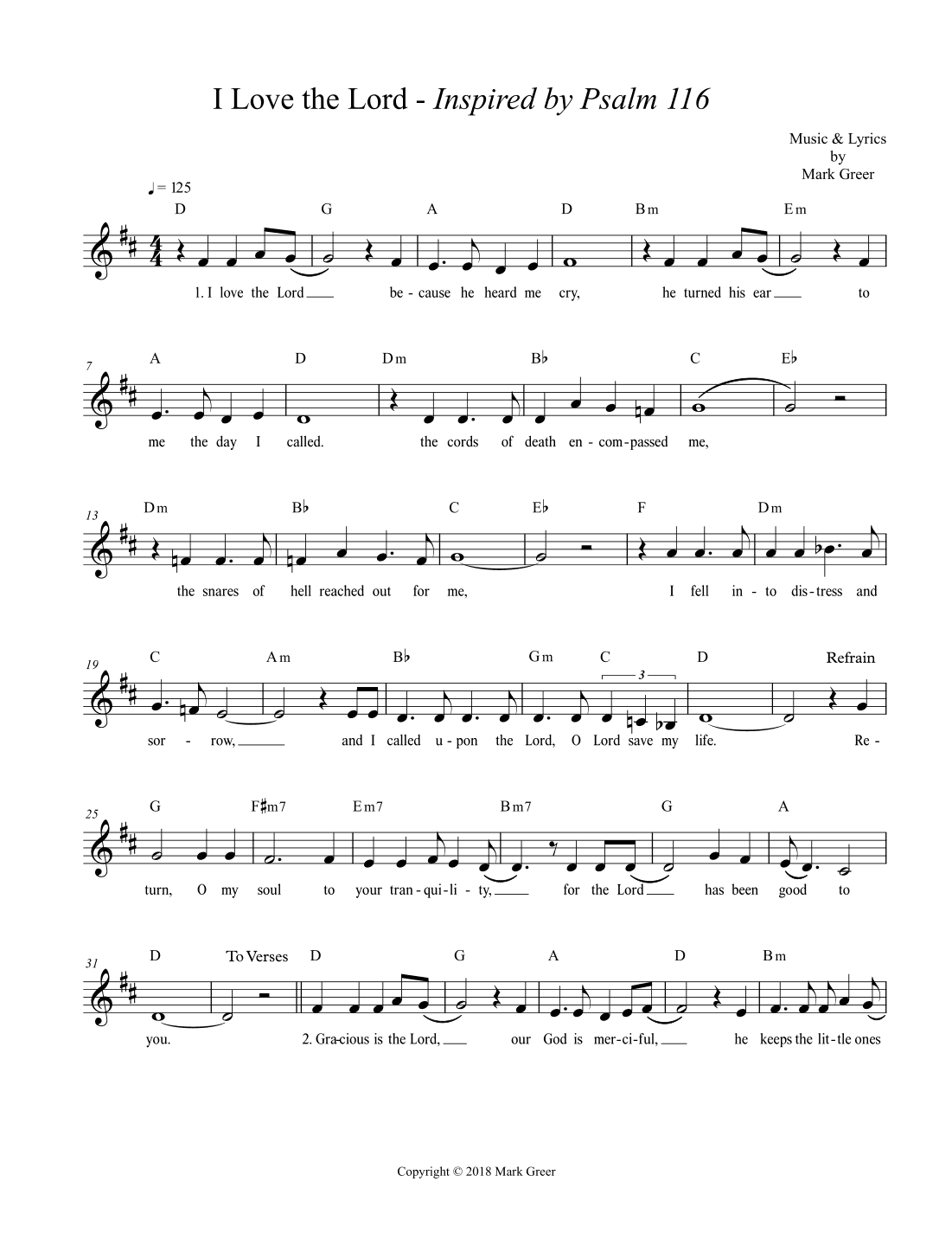 I Love the Lord - Inspired by Psalm 116