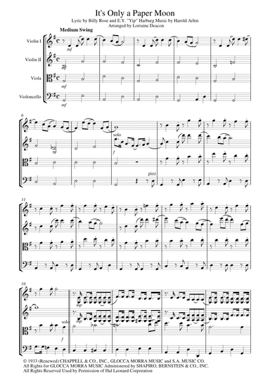 It's Only A Paper Moon (arr. Lorraine Deacon)