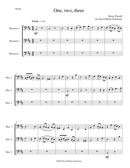 Eight Classical and Traditional Canons for 3 bassoons (arr. David Warin Solomons)