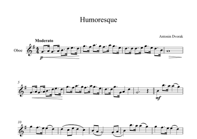 Humoresque - Antonin Dvorak (Oboe) (arr. Digital Book Music)
