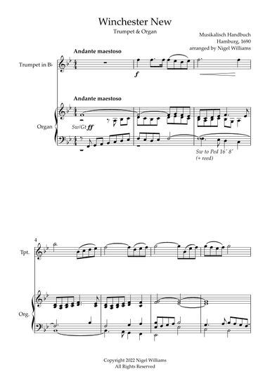 Winchester New, for Trumpet and Organ (arr. Nigel Williams)