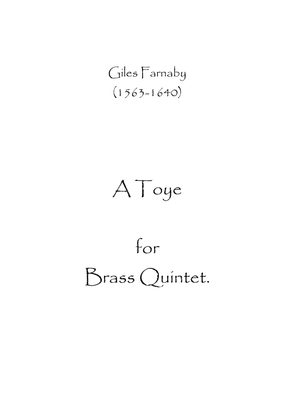 A Toye (arr. Spence Bundy)