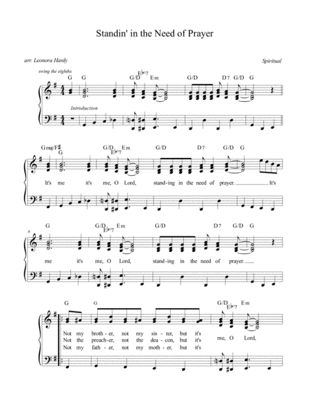 Standin' In the Need of Prayer (It's Me, O Lord) (arr. Leonora Hardy)