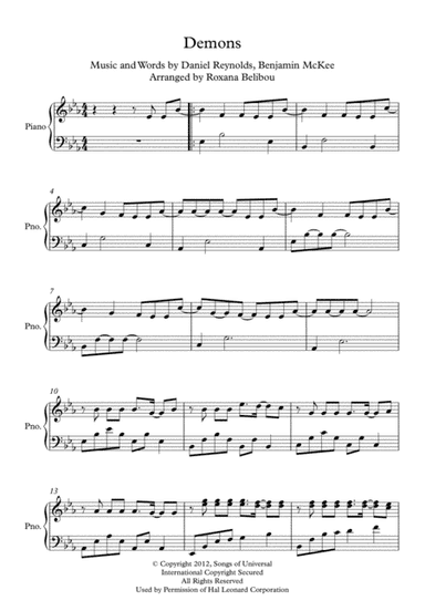 Demons (arr. Roxana Belibou)