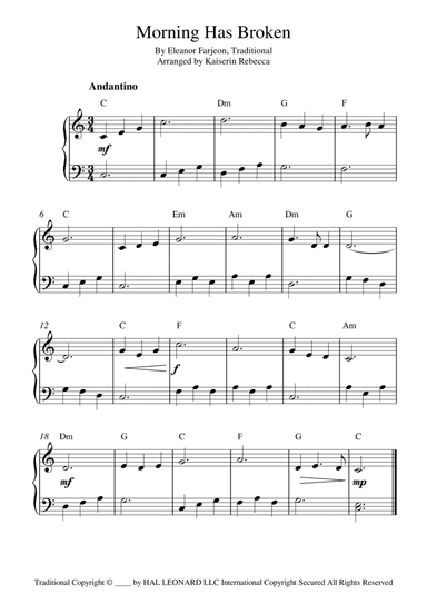 Morning Has Broken (arr. Kaiserin Rebecca)