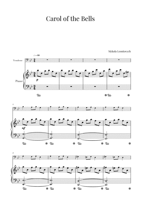 Carol of the Bells (for Trombone and Piano) (arr. Cadenza Editions)