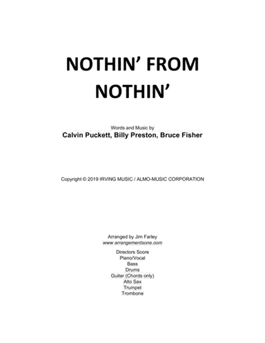 Nothin From Nothin (arr. Jim Farley www.arrangementsone.com)