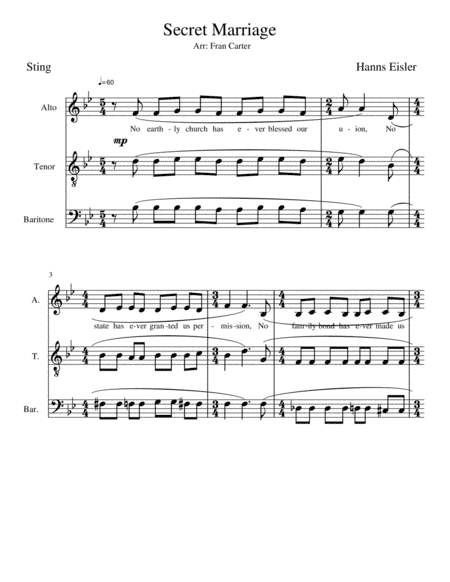 Secret Marriage (arr. Fran Carter)