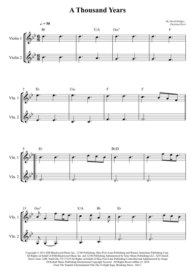 A Thousand Years (arr. Wesley S. SIlva)