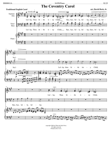 The Coventry Carol (arr. David Heck, Jr.)