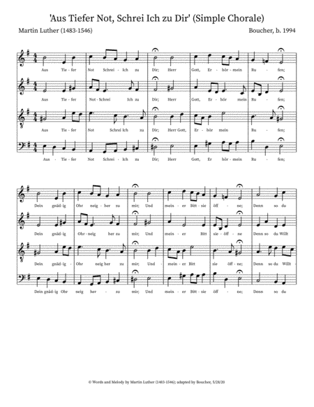 'Ich Ruf zu Dir' (Simple Chorale)