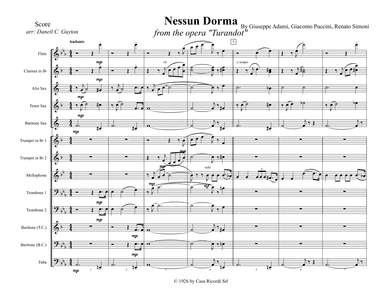 Nessun Dorma (arr. Daniel Guyton)