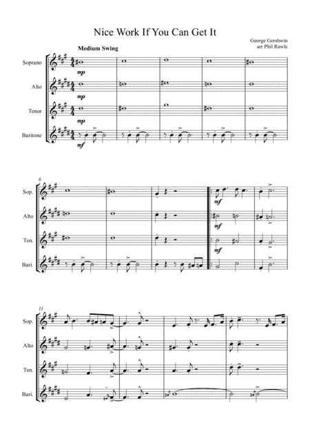 Nice Work If You Can Get It from A DAMSEL IN DISTRESS (arr. Phil Rawle)