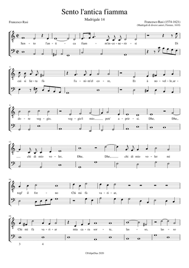 Sento l'antica fiamma (arr. Early Music Scores)