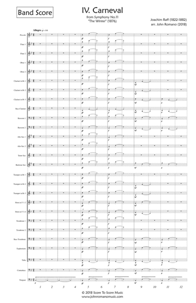 Joachim Raff - Winter Symphony Mvt.4 (Carnival) - SCORE ONLY (arr. John Romano)