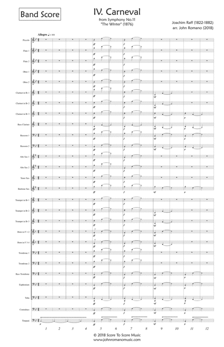 Joachim Raff - Winter Symphony Mvt.4 (Carnival) - SCORE ONLY (arr. John Romano)