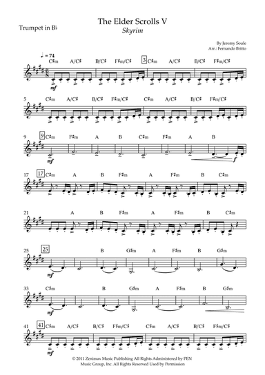 Dragonborn (skyrim Theme) (arr. Fernando Britto)