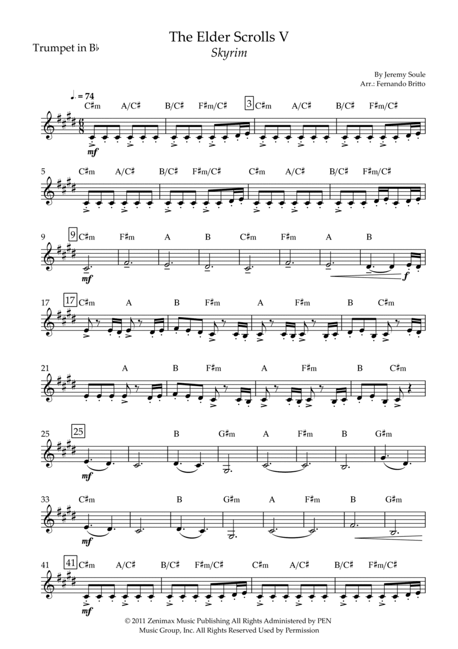 Dragonborn (skyrim Theme) (arr. Fernando Britto)