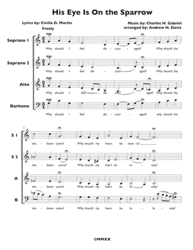 His Eye Is On the Sparrow (arr. Andrew H. Davis)
