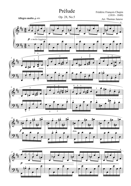 Prelude Op.28, No.5 (arr. Thomas Jancso)