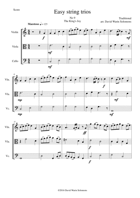 The King's Joy for string trio (arr. David Warin Solomons)
