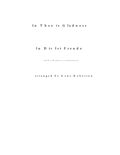 In Thee is Gladness (arr. Gene Roberson)