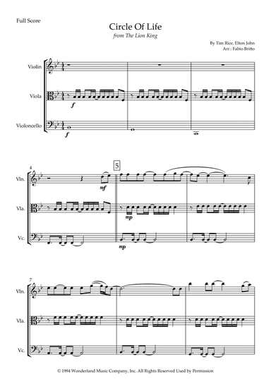 Circle Of Life (arr. Fabio Britto)