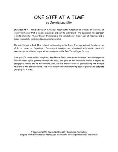 One Step At A Time, Viola II